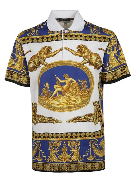 polo versace blu|versace polo shirts.